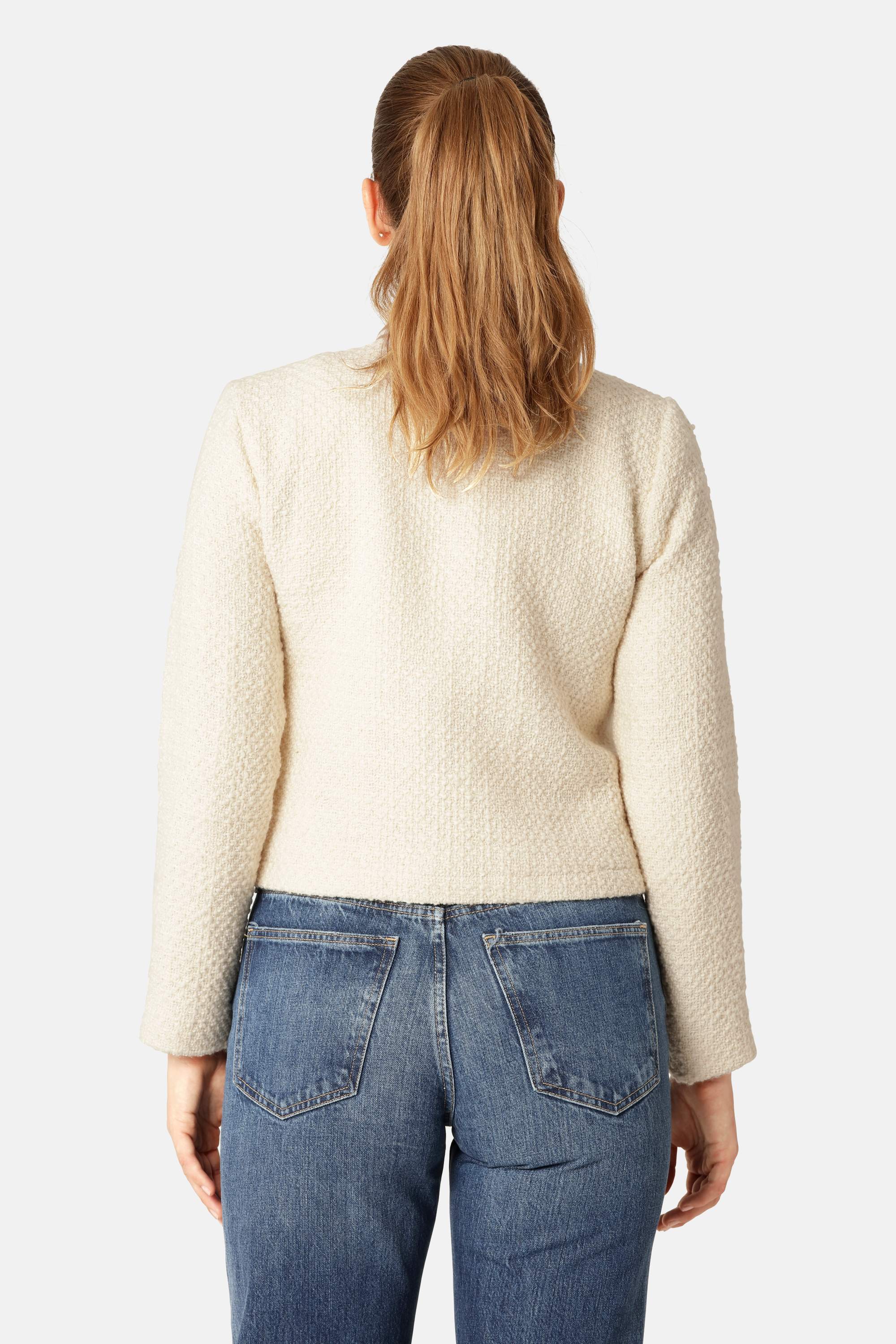 Bouclé-Bomberjacke - Creme